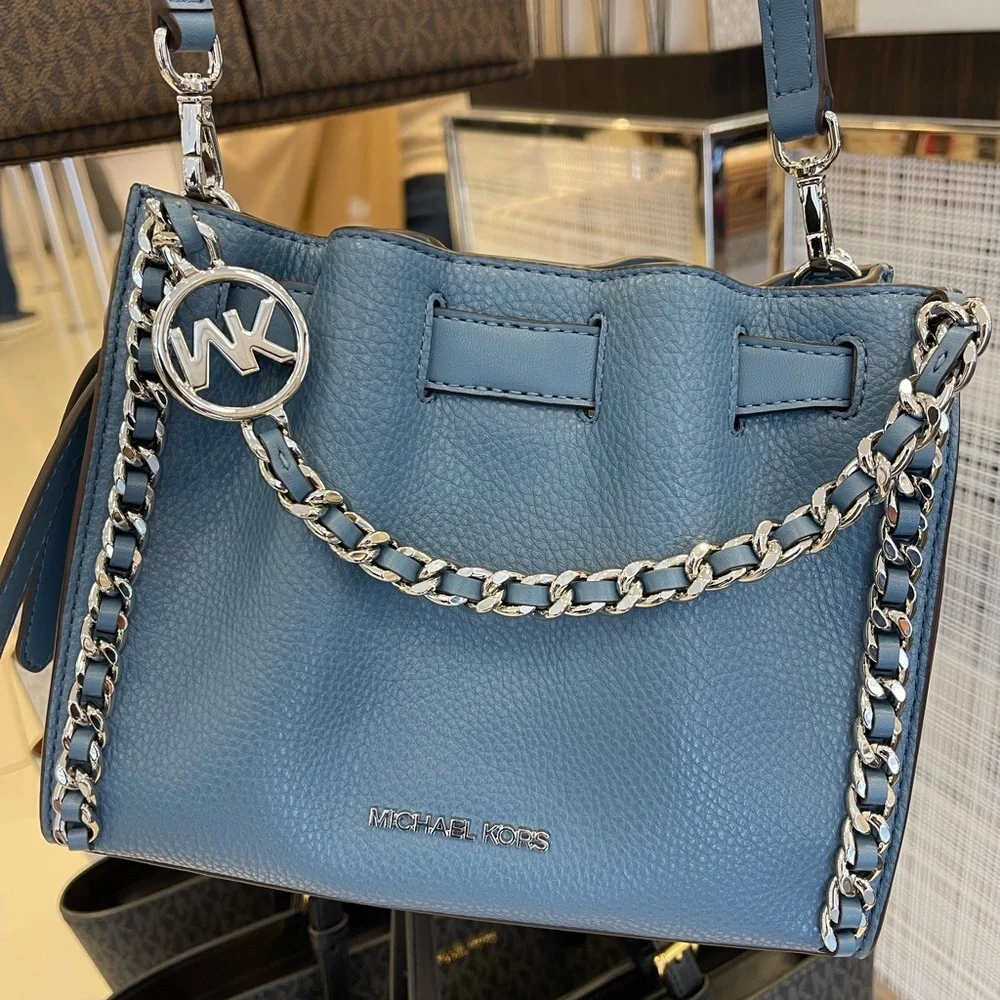 MICHAEL KORS Mina Small Chain Convertible Crossbody XBody Bag Cornflower Belted